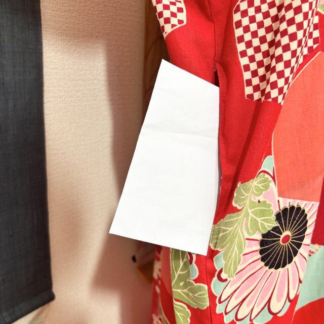 アンティーク長襦袢リメイクワンピース 絞り×折り鶴 JAPAN 華やか和