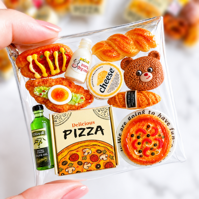 パン好きさんに！くまとパンのバッグチャーム Lサイズ ミニチュア