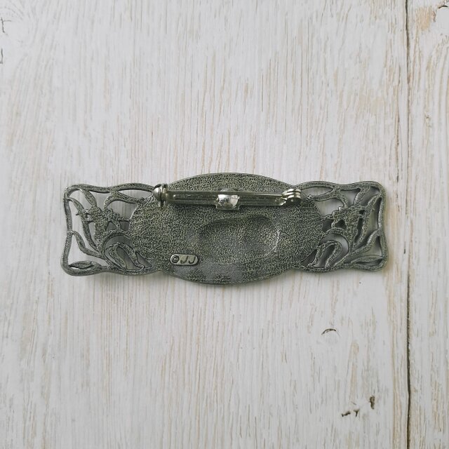 J.J.》 silver tone pewter rabbit lily ジェイジェイ ヴィンテージ
