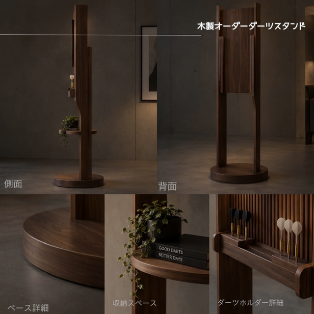 オーダーメイド 職人手作り ダーツスタンド 自立式ダーツボード サイズ
