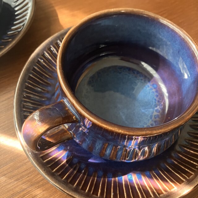 深い青色の艶やかカップ＆ソーサー＊北欧＊Gefle ゲフレ｜kosmos