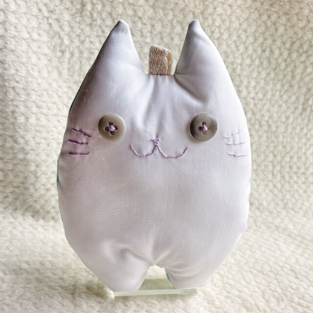 mei様　国内作家　ハンドメイド　ぬいぐるみ ハンドメイド ふにゃ〜た ねこのぬいぐるみ ミントチェック | iichi