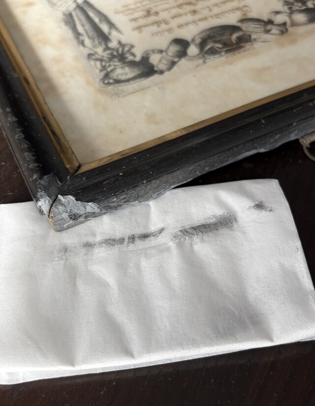 ナポレオン3世様式 額装品 カリグラフィ フレーム 1876年 21.5×28cm