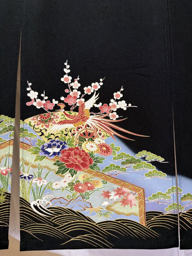 着物素材リメイク暖簾梅の花鳳凰留袖ゴージャスお部屋のインテリア横幅