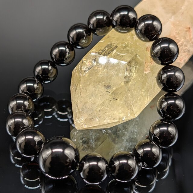 パワーストーン】モリオン(黒水晶) 12mm 親玉16mm ブレスレット