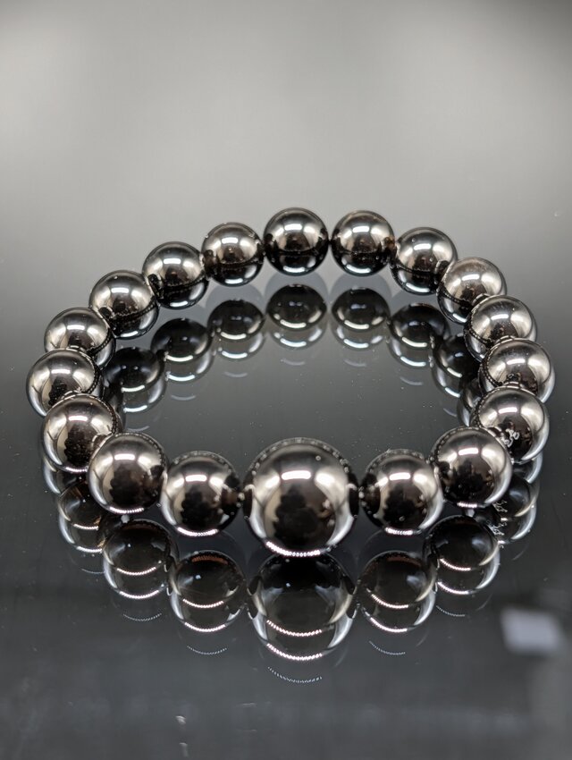 パワーストーン】モリオン(黒水晶) 12mm 親玉16mm ブレスレット