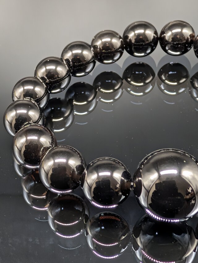 パワーストーン】モリオン(黒水晶) 12mm 親玉16mm ブレスレット
