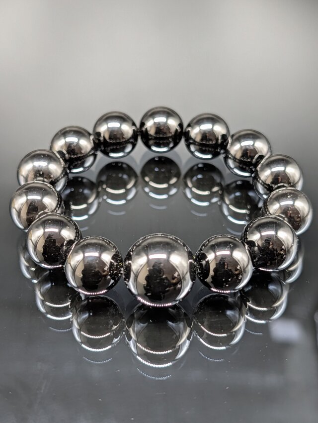 パワーストーン】モリオン(黒水晶) 14mm 親玉18mm ブレスレット 【守護