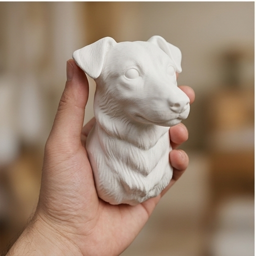 犬（ジャックラッセルテリア）の壁掛けレリーフ 3Dプリント 白PLA