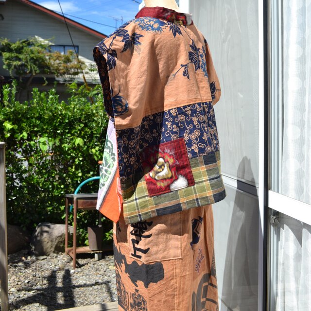 柿渋染め浴衣他いろいろチュニック J-122 | iichi 日々の暮らしを