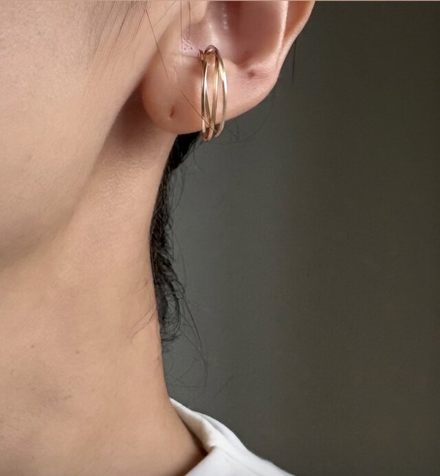 14kgf×silver925 diagonal 20 イヤーカフ 4連 | iichi 日々の暮らしを