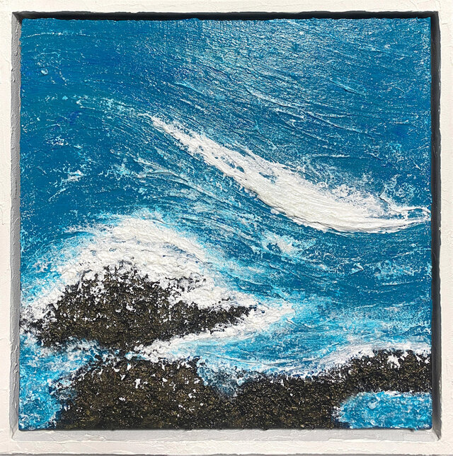 潮騒」/ acrylic on panel | iichi 日々の暮らしを心地よくする