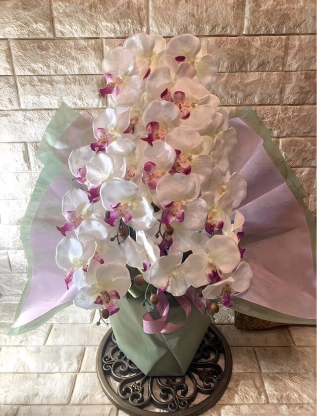 光触媒 人工観葉植物 ウォールグリーン フェイクグリーン 胡蝶蘭6235g