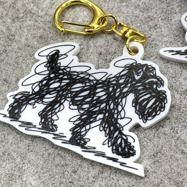 わんこキーホルダー】 チワワ・シュナウザー・ダックスフンド 手描き風