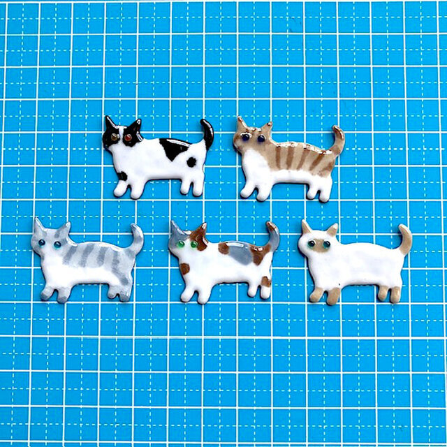 ミケ猫ローチ （ 七宝焼 有線七宝 三毛猫 ガラス ） 3 | iichi 日々の