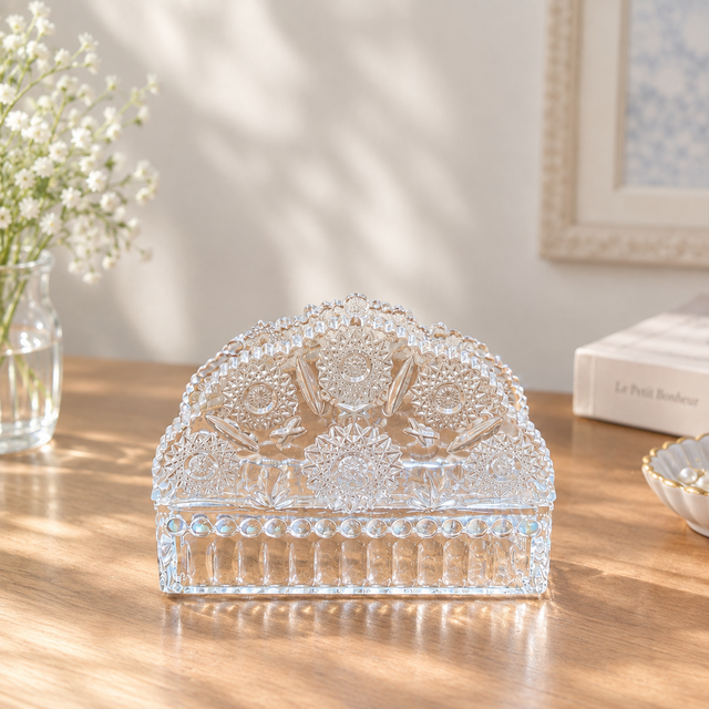 雨上がりの紫陽花 フリルガラスホルダー｜Glass Art Object シェル