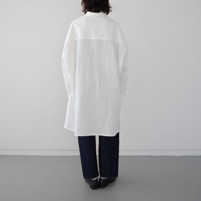 cotton side slit sarrau shirt/off white | iichi 日々の暮らしを