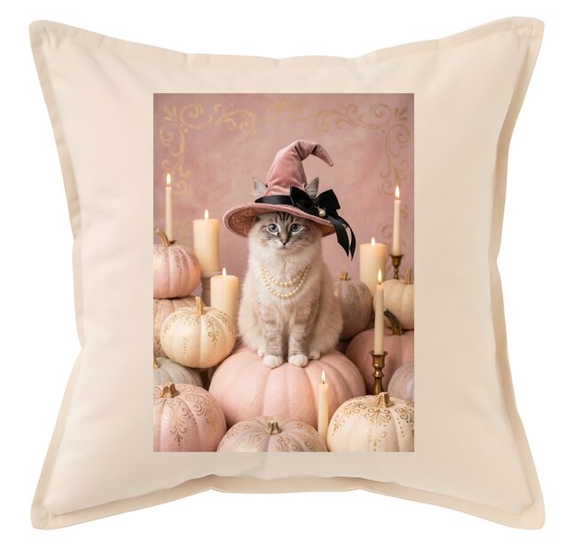 猫（ラグドール）クッション 45cm ハロウィン限定アート | iichi 日々