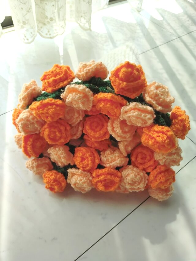 ブーケ 花束 ブランケット バラ薔薇 オレンジ 母の日 誕生日