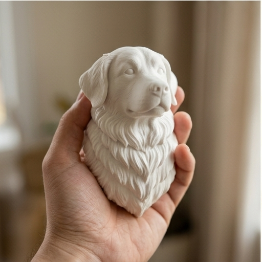 バーニーズマウンテンドッグの壁掛けレリーフ 3Dプリント 白PLA