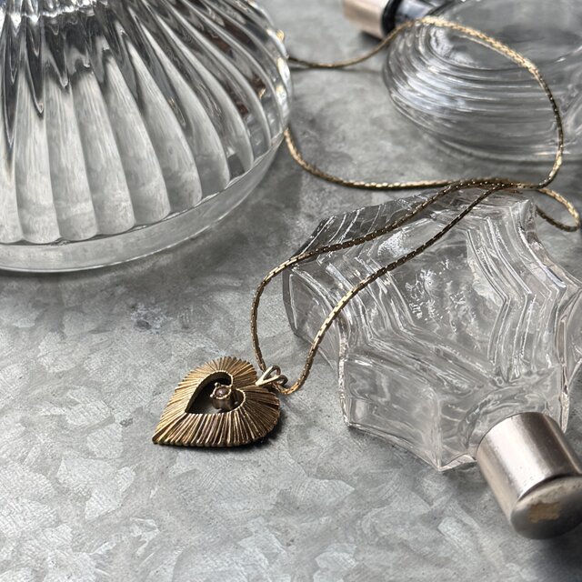 NA193-【 AVON 】エイボン・ヴィンテージネックレス Textured Heart