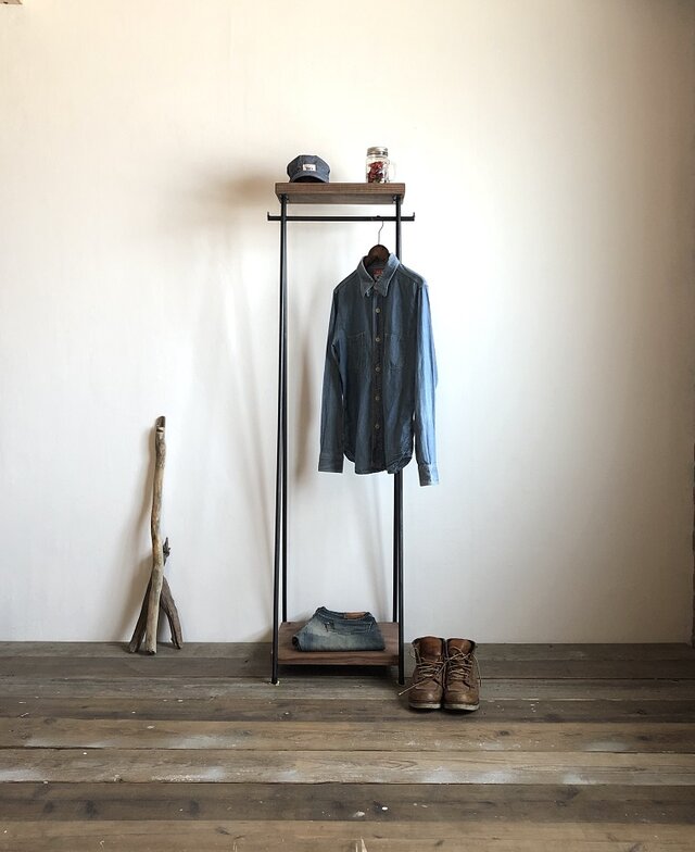 数量限定 SNNK-50 ハンガーラック 無垢材 古材 アイアン家具