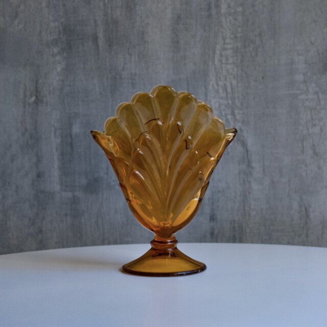 Fenton】Scalloped Fan Glass Vase / ヴィンテージ / ガラス花瓶