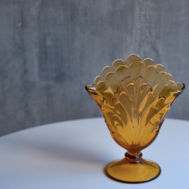 Fenton】Scalloped Fan Glass Vase / ヴィンテージ / ガラス花瓶