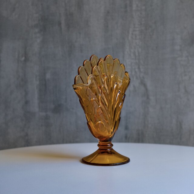Fenton】Scalloped Fan Glass Vase / ヴィンテージ / ガラス花瓶