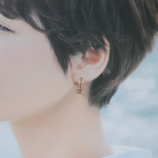 ブラウンブリオレットカットダイヤモンドピアス【K18】両耳1セット