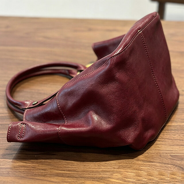 大人可愛い♡ 本革 ツーウェイバッグ ハンドバッグ くすみレッド