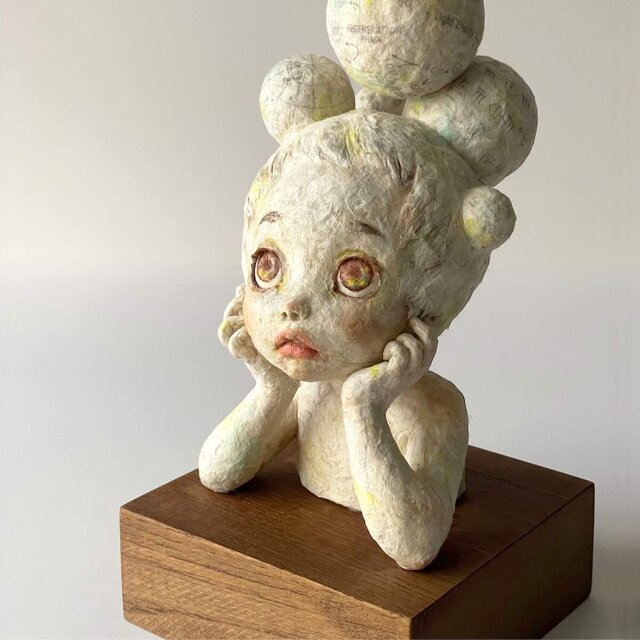 創作人形『頭の中に浮かぶもの』〜ロクタ紙で作る一点ものの立体作品