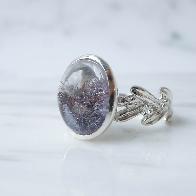 デュモルチェライトインクォーツ　シルバーリング Dumortierite in Quartz デュモルチェライトインクォーツ リング-1