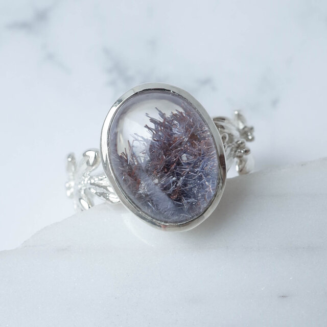 Dumortierite in Quartz デュモルチェライトインクォーツ リング-1