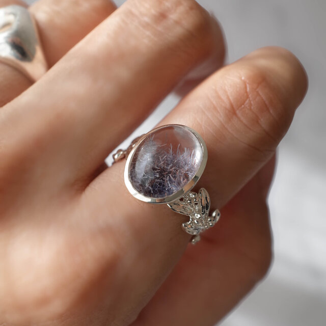 Dumortierite in Quartz デュモルチェライトインクォーツ リング-1