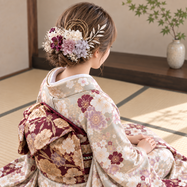 髪飾り 紫系フラワーの髪かざり 成人式 卒業式 結婚式 振袖 着物 和装 髪飾り 紫系フラワーの髪かざり 成人式 卒業式 結婚式 振袖 着物 和装