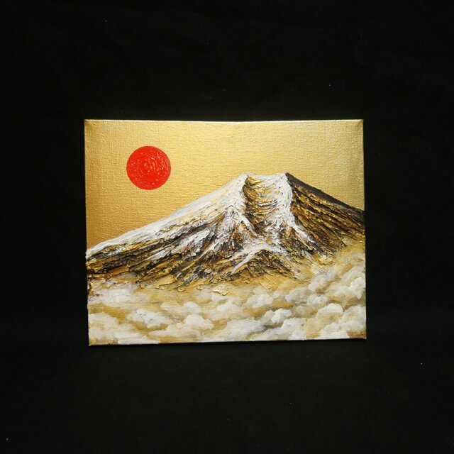 黄金富士】金運・運気上昇を願う 贅沢な純金色彩の油彩画｜開運 富士山