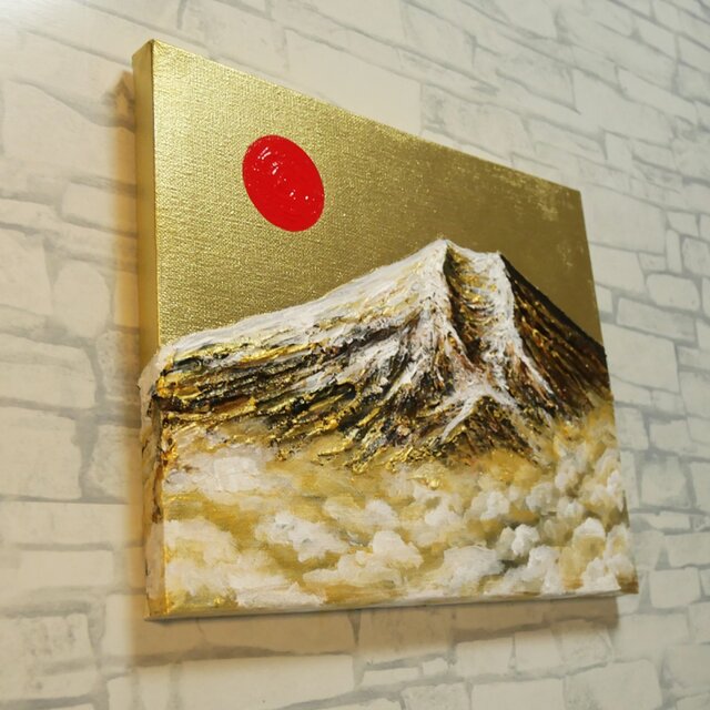 黄金富士】金運・運気上昇を願う 贅沢な純金色彩の油彩画｜開運 富士山