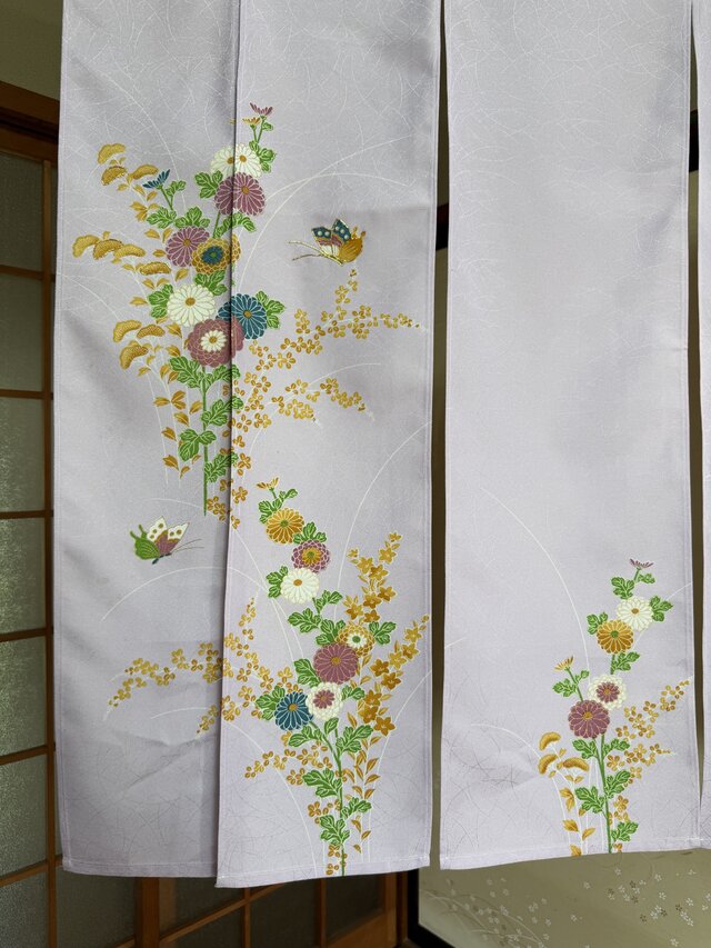着物訪問着リメイクのれん 横幅〜112–丈〜97 | iichi 日々の暮らしを