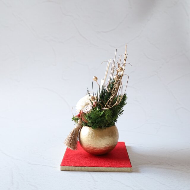 早割/ 福珠ベルカップ❁凜❁/門松 門松風アレンジ お正月 お正月飾り