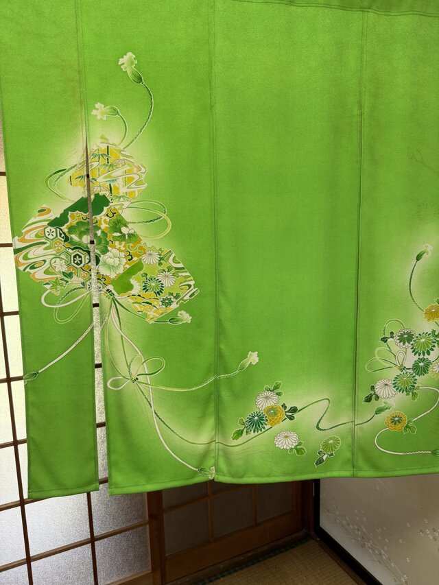 着物リメイク暖簾素敵な柄デザイン横幅〜90-丈〜97 | iichi 日々の