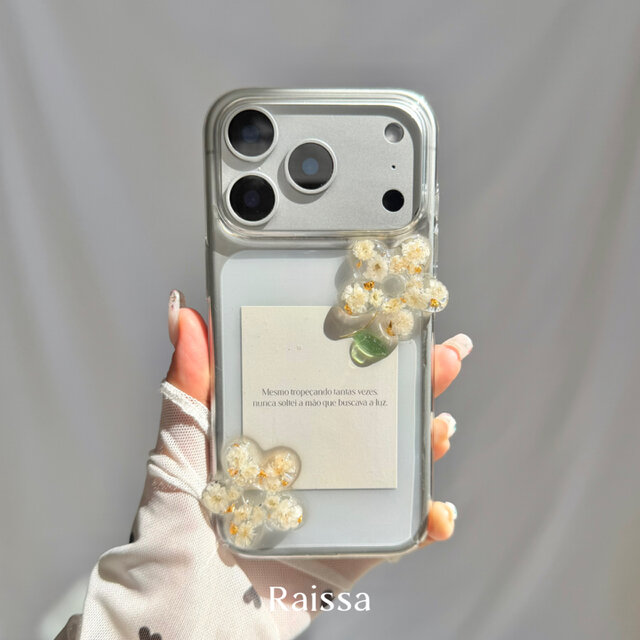 R205 サイドフラワー【ドライフラワー】 スマホケース iPhoneケース