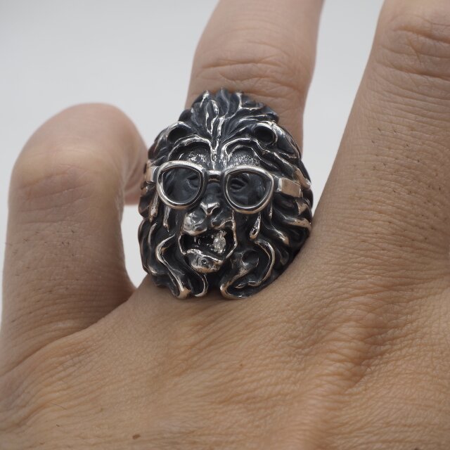 ライオネルRING大 Silver925 Lion ring(メガネver.) -SV925- | iichi 日々の暮らしを心地よくする