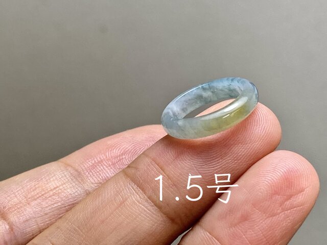 L19-62 ピンキーリング 氷糯種 黄翡翠 1.5号 グアテマラ産 A貨 本翡翠