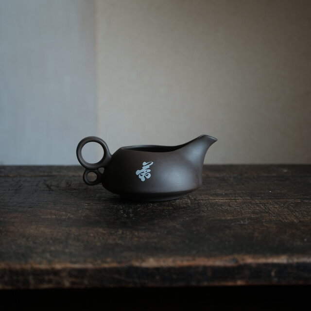 明月山水と茶◇中国産紫砂公道杯 工芸品 育てる茶器 古民家 インテリア