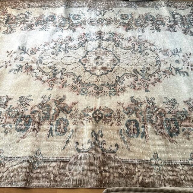 超大判190×311 ボタニカルメダリオン レアサイズ トルコヴィンテージ