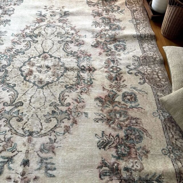 超大判190×311 ボタニカルメダリオン レアサイズ トルコヴィンテージ
