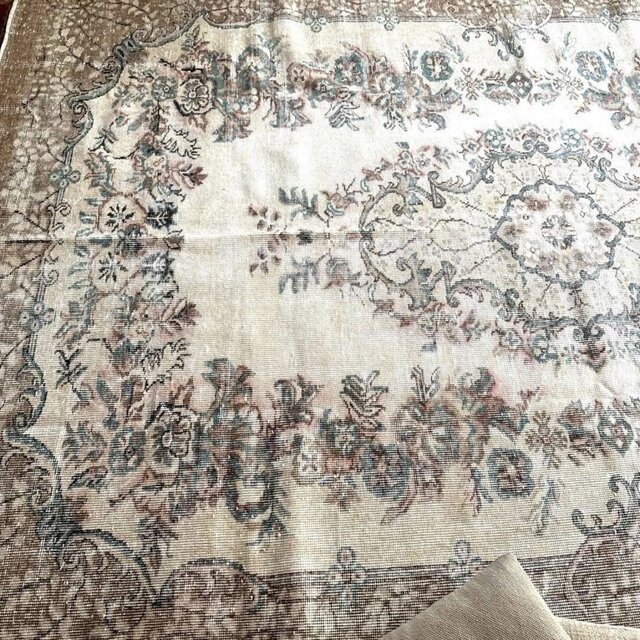 超大判190×311 ボタニカルメダリオン レアサイズ トルコヴィンテージ