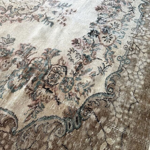 貴重超大判161.5×281ボタニカルメダリオン　トルコヴィンテージラグ 超大判190×311 ボタニカルメダリオン レアサイズ トルコヴィンテージ