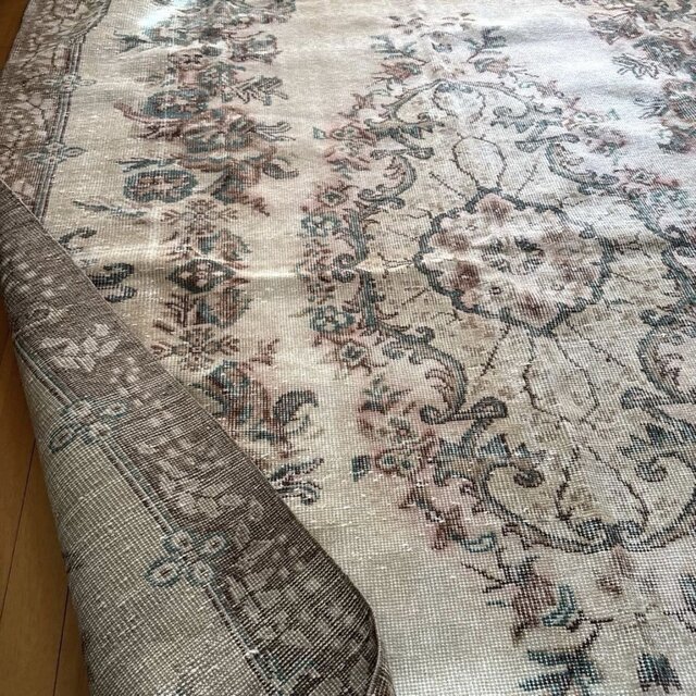 超大判190×311 ボタニカルメダリオン レアサイズ トルコヴィンテージ
